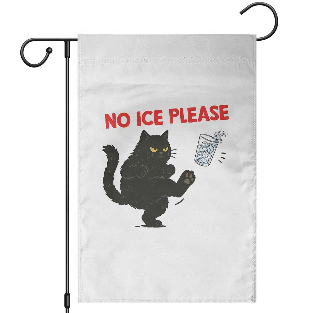 No Ice Please Garden Flag Funny Black Cat Abolish ICE Meme Protest
