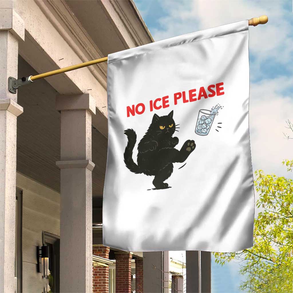 No Ice Please Garden Flag Funny Black Cat Abolish ICE Meme Protest