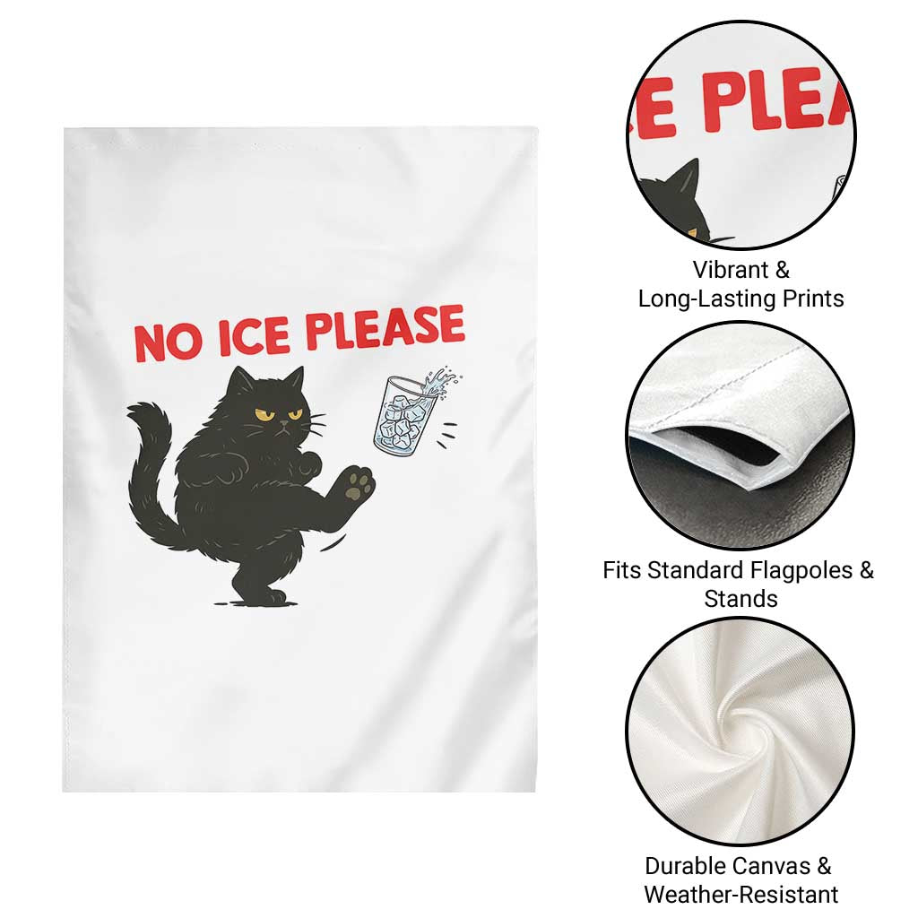 No Ice Please Garden Flag Funny Black Cat Abolish ICE Meme Protest