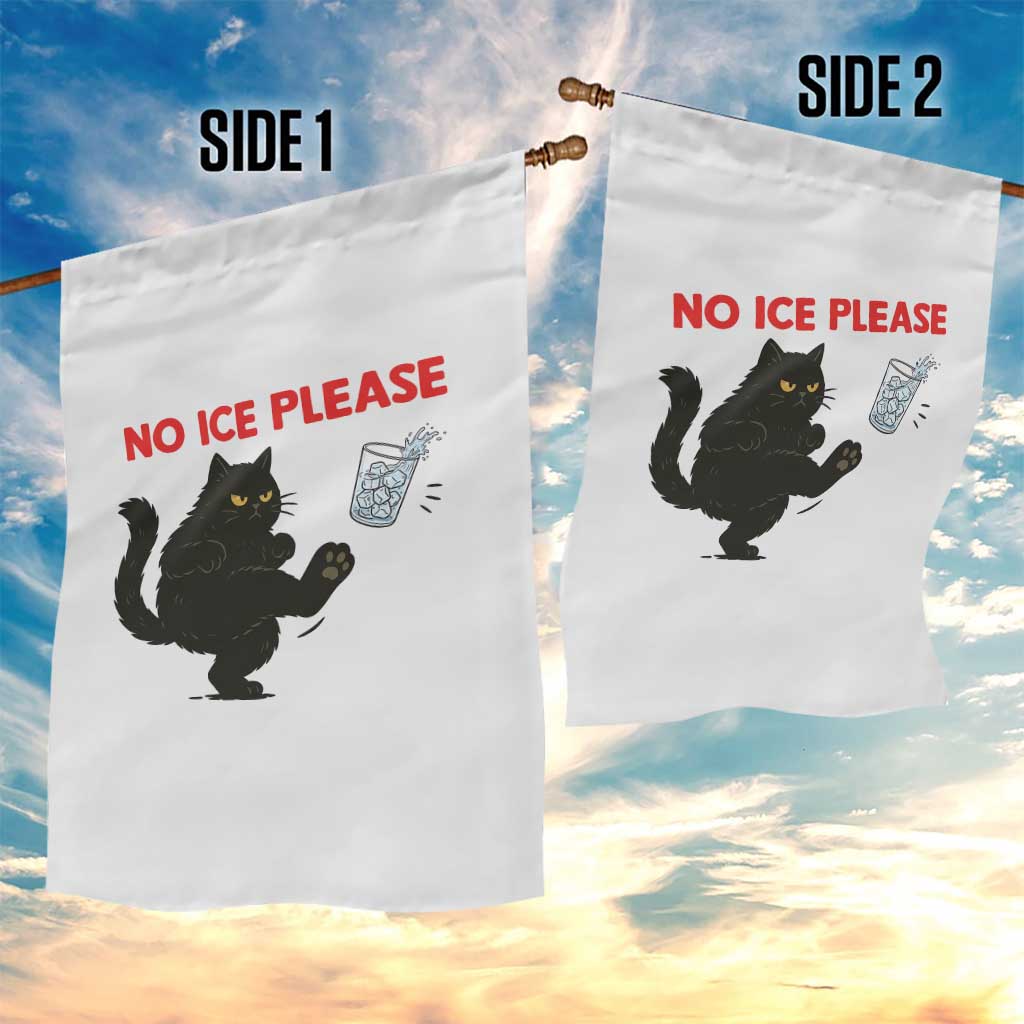 No Ice Please Garden Flag Funny Black Cat Abolish ICE Meme Protest