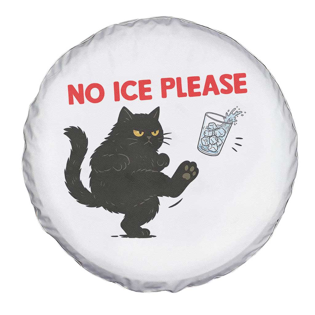 No Ice Please Spare Tire Cover Funny Black Cat Abolish ICE Meme Protest