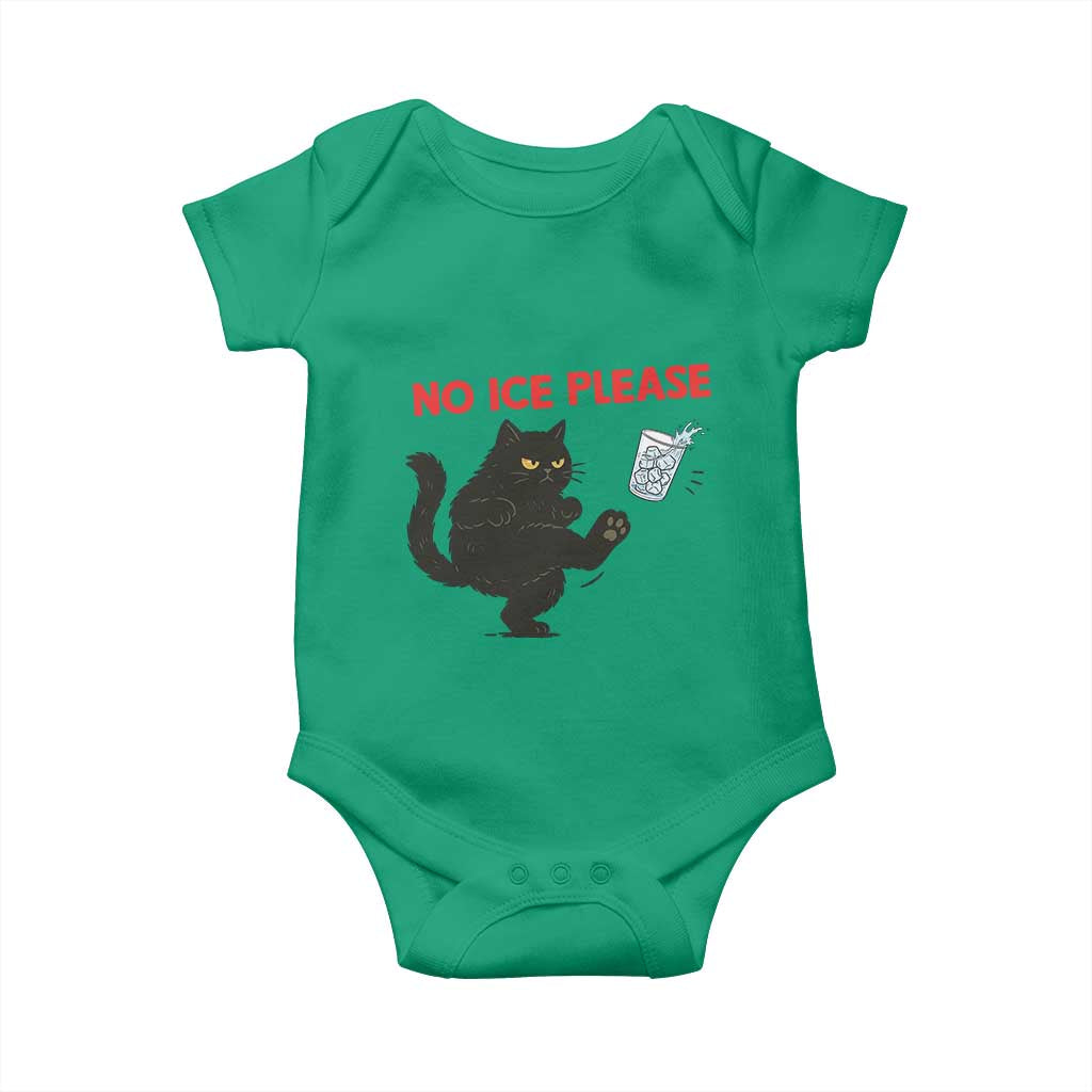 No Ice Please Baby Onesie Funny Black Cat Abolish ICE Meme Protest
