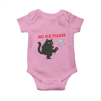 No Ice Please Baby Onesie Funny Black Cat Abolish ICE Meme Protest