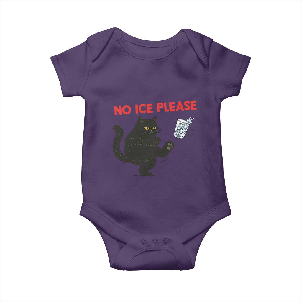 No Ice Please Baby Onesie Funny Black Cat Abolish ICE Meme Protest