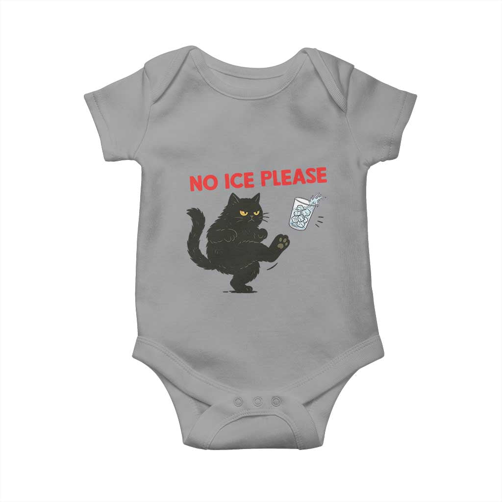 No Ice Please Baby Onesie Funny Black Cat Abolish ICE Meme Protest
