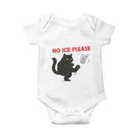No Ice Please Baby Onesie Funny Black Cat Abolish ICE Meme Protest