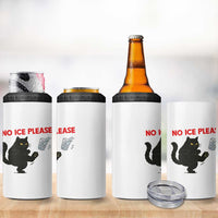 No Ice Please 4 in 1 Can Cooler Tumbler Funny Black Cat Abolish ICE Meme Protest