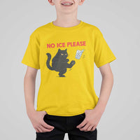 No Ice Please T Shirt For Kid Funny Black Cat Abolish ICE Meme Protest