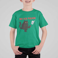 No Ice Please T Shirt For Kid Funny Black Cat Abolish ICE Meme Protest
