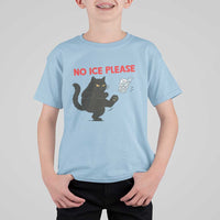 No Ice Please T Shirt For Kid Funny Black Cat Abolish ICE Meme Protest