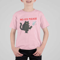 No Ice Please T Shirt For Kid Funny Black Cat Abolish ICE Meme Protest