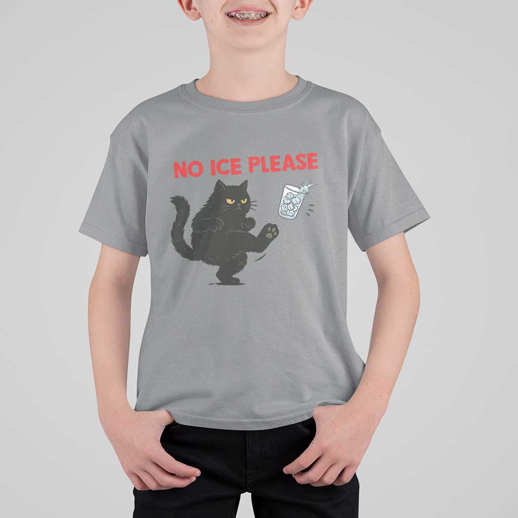 No Ice Please T Shirt For Kid Funny Black Cat Abolish ICE Meme Protest