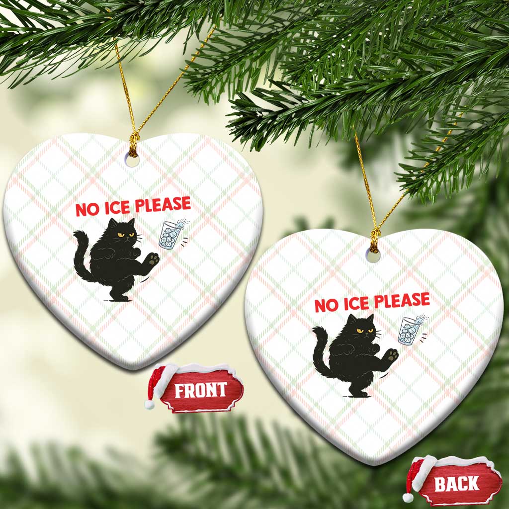No Ice Please Ceramic Ornament Funny Black Cat Abolish ICE Meme Protest