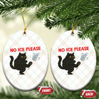 No Ice Please Ceramic Ornament Funny Black Cat Abolish ICE Meme Protest