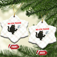 No Ice Please Ceramic Ornament Funny Black Cat Abolish ICE Meme Protest