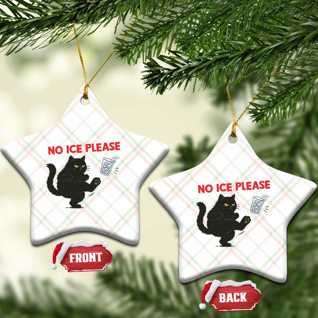 No Ice Please Ceramic Ornament Funny Black Cat Abolish ICE Meme Protest