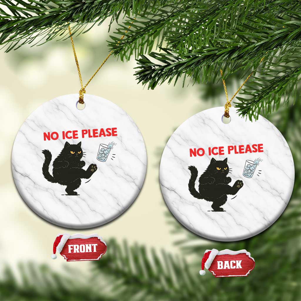 No Ice Please Ceramic Ornament Funny Black Cat Abolish ICE Meme Protest