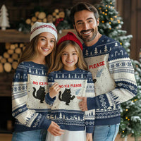 No Ice Please Ugly Christmas Sweater Funny Black Cat Abolish ICE Meme Protest