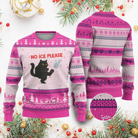 No Ice Please Ugly Christmas Sweater Funny Black Cat Abolish ICE Meme Protest