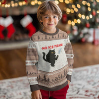 No Ice Please Ugly Christmas Sweater Funny Black Cat Abolish ICE Meme Protest