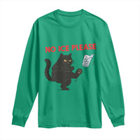 No Ice Please Long Sleeve Shirt Funny Black Cat Abolish ICE Meme Protest