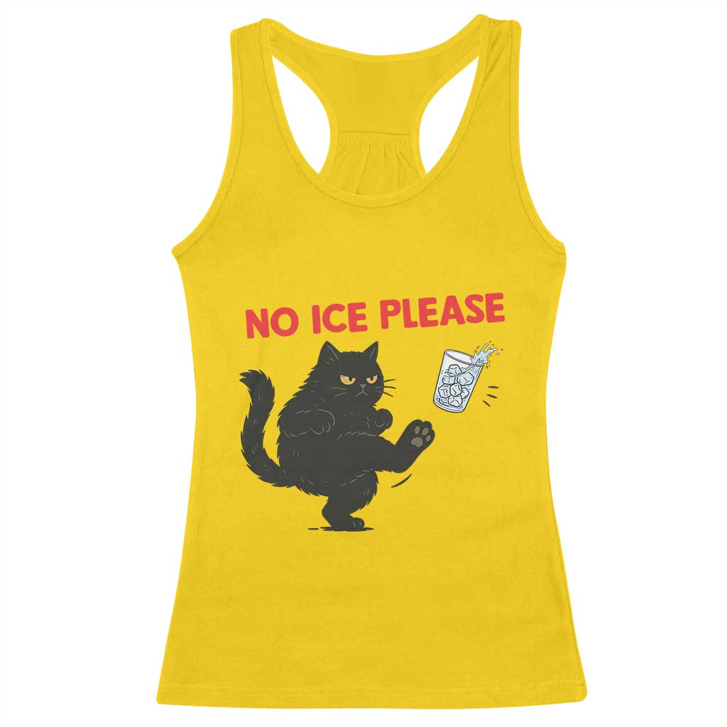 No Ice Please Racerback Tank Top Funny Black Cat Abolish ICE Meme Protest