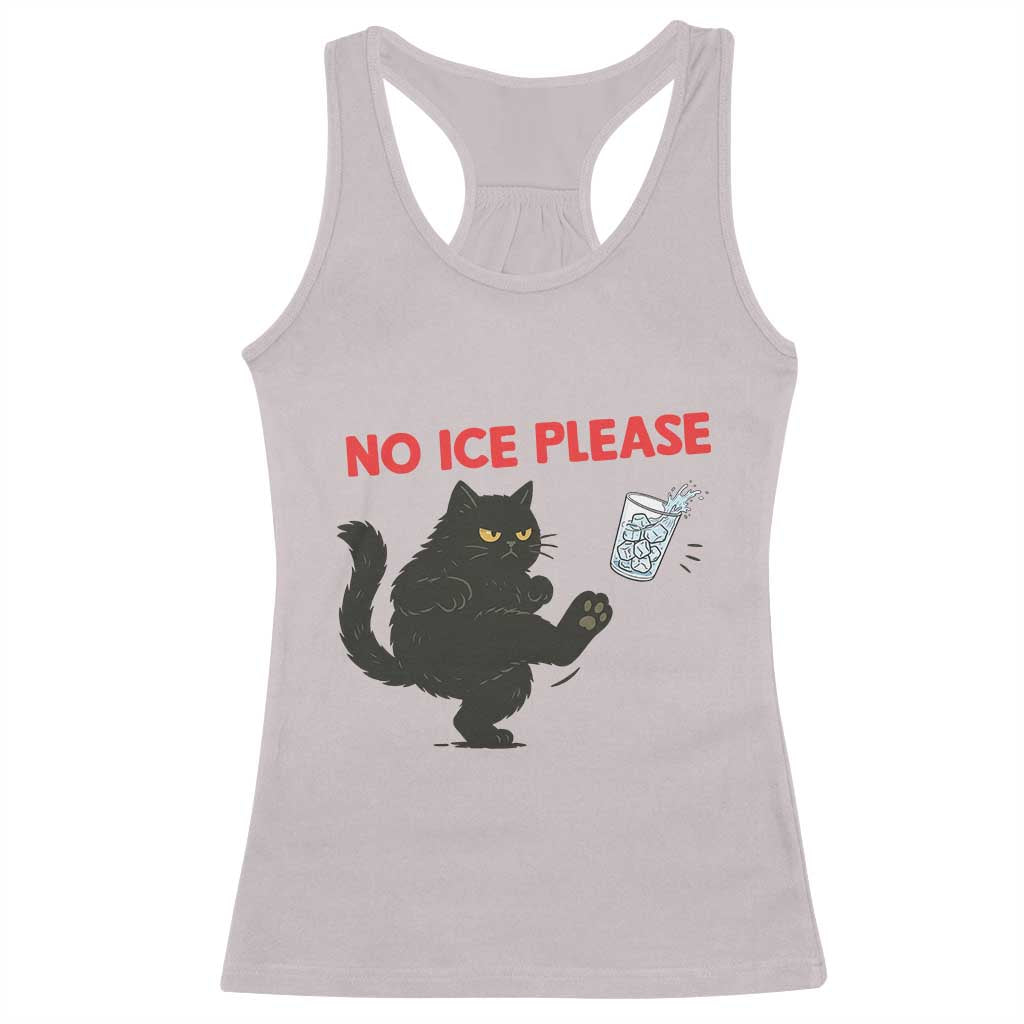 No Ice Please Racerback Tank Top Funny Black Cat Abolish ICE Meme Protest