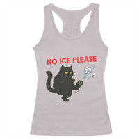 No Ice Please Racerback Tank Top Funny Black Cat Abolish ICE Meme Protest