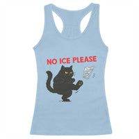 No Ice Please Racerback Tank Top Funny Black Cat Abolish ICE Meme Protest