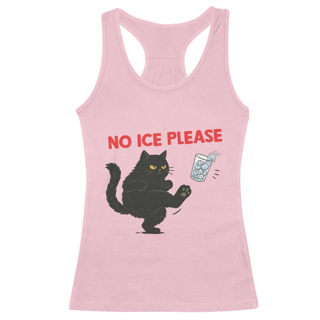 No Ice Please Racerback Tank Top Funny Black Cat Abolish ICE Meme Protest