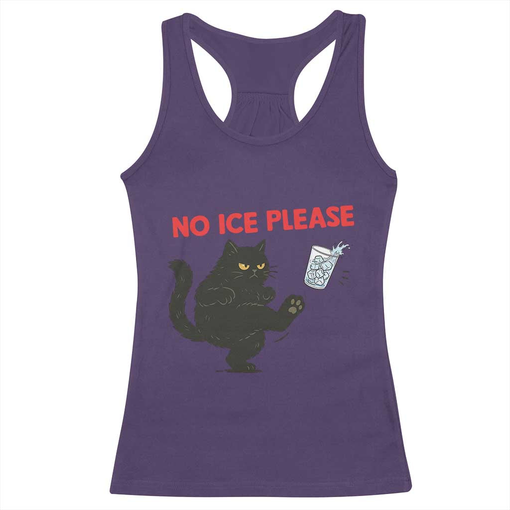 No Ice Please Racerback Tank Top Funny Black Cat Abolish ICE Meme Protest