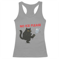 No Ice Please Racerback Tank Top Funny Black Cat Abolish ICE Meme Protest