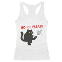 No Ice Please Racerback Tank Top Funny Black Cat Abolish ICE Meme Protest