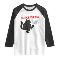 No Ice Please Raglan Shirt Funny Black Cat Abolish ICE Meme Protest