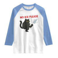No Ice Please Raglan Shirt Funny Black Cat Abolish ICE Meme Protest