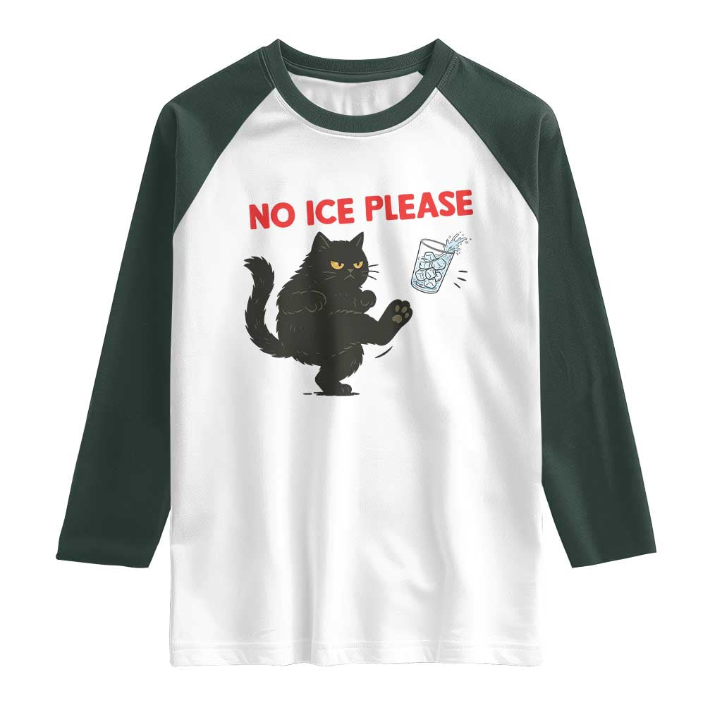 No Ice Please Raglan Shirt Funny Black Cat Abolish ICE Meme Protest