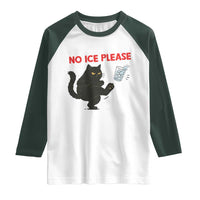 No Ice Please Raglan Shirt Funny Black Cat Abolish ICE Meme Protest