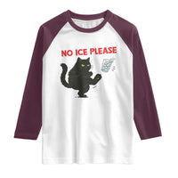 No Ice Please Raglan Shirt Funny Black Cat Abolish ICE Meme Protest