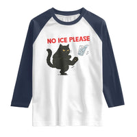 No Ice Please Raglan Shirt Funny Black Cat Abolish ICE Meme Protest