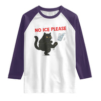 No Ice Please Raglan Shirt Funny Black Cat Abolish ICE Meme Protest
