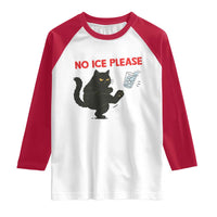 No Ice Please Raglan Shirt Funny Black Cat Abolish ICE Meme Protest