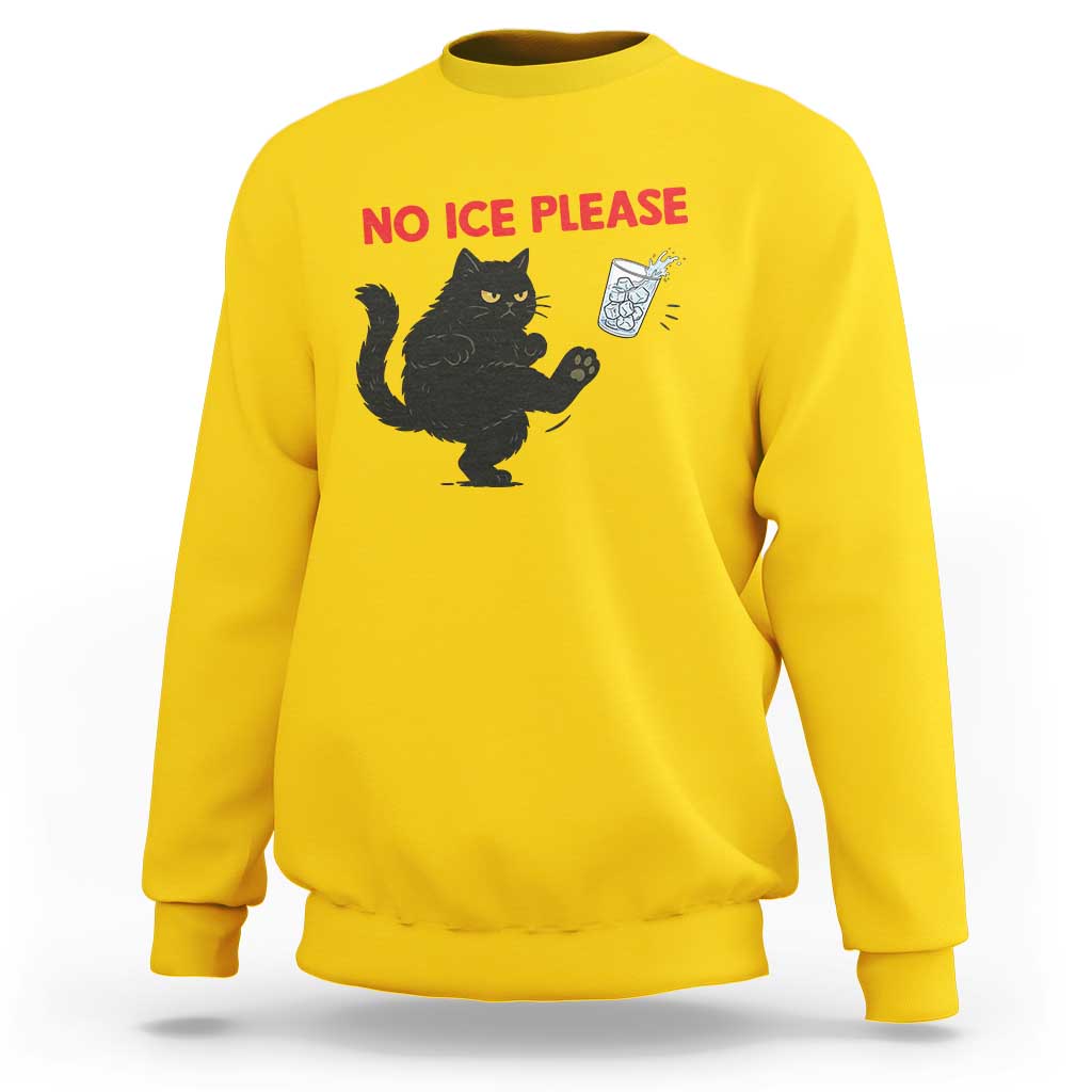No Ice Please Sweatshirt Funny Black Cat Abolish ICE Meme Protest