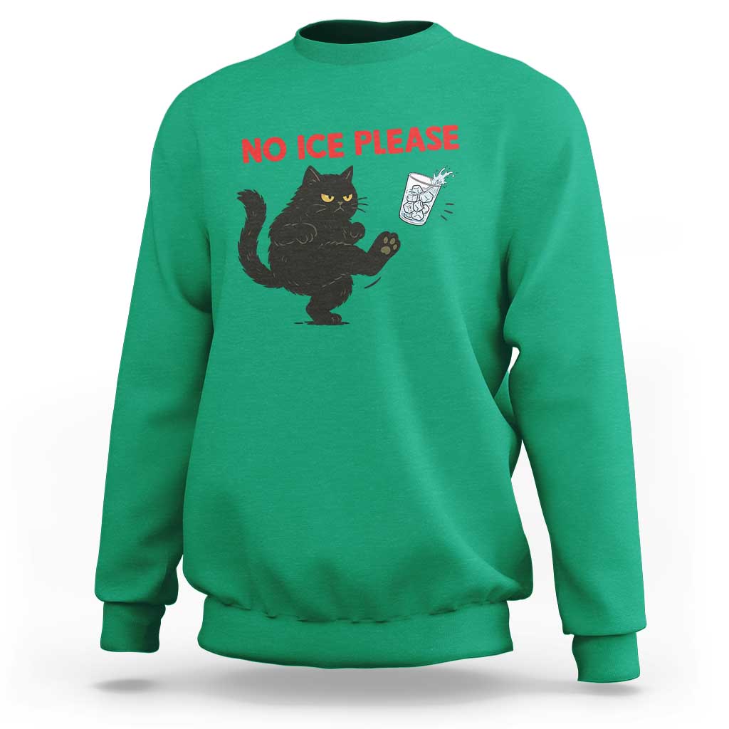 No Ice Please Sweatshirt Funny Black Cat Abolish ICE Meme Protest