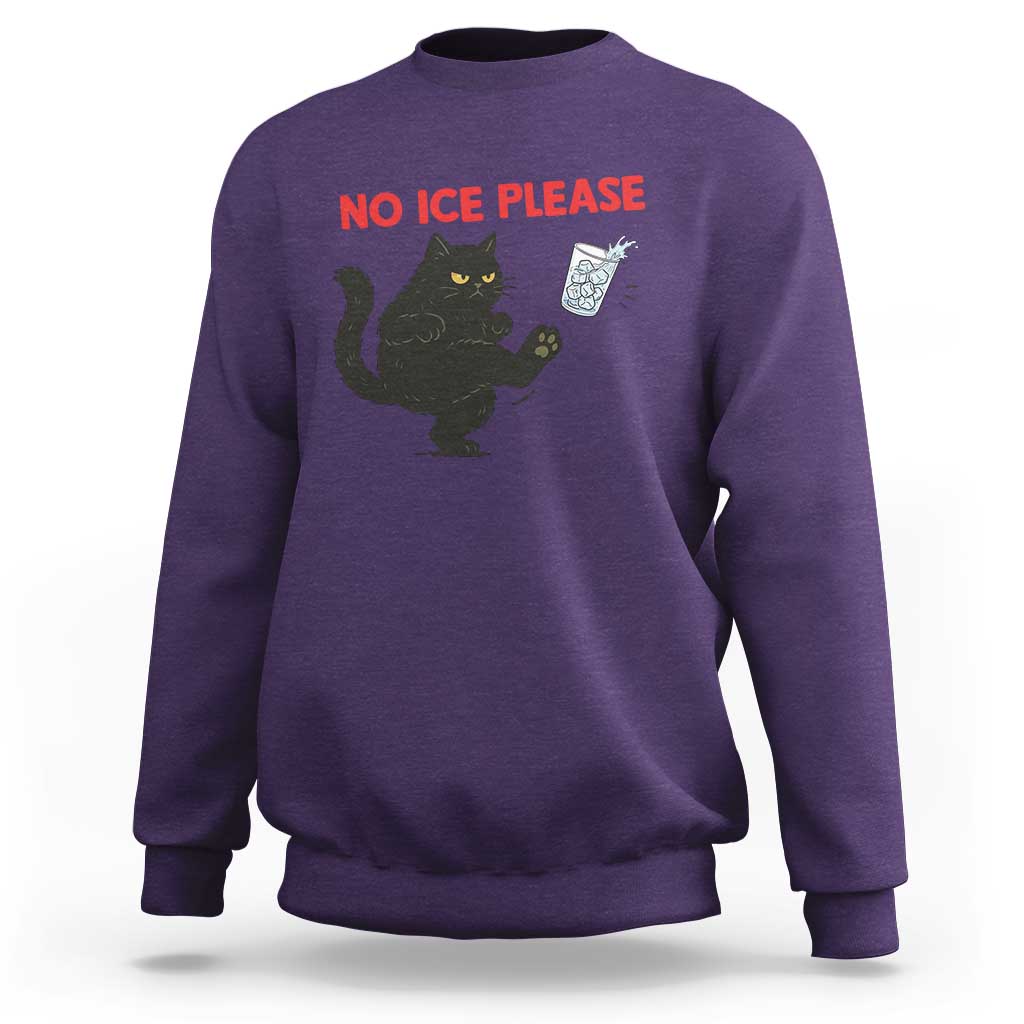 No Ice Please Sweatshirt Funny Black Cat Abolish ICE Meme Protest