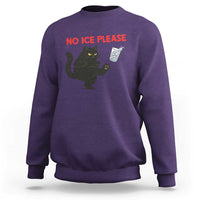 No Ice Please Sweatshirt Funny Black Cat Abolish ICE Meme Protest