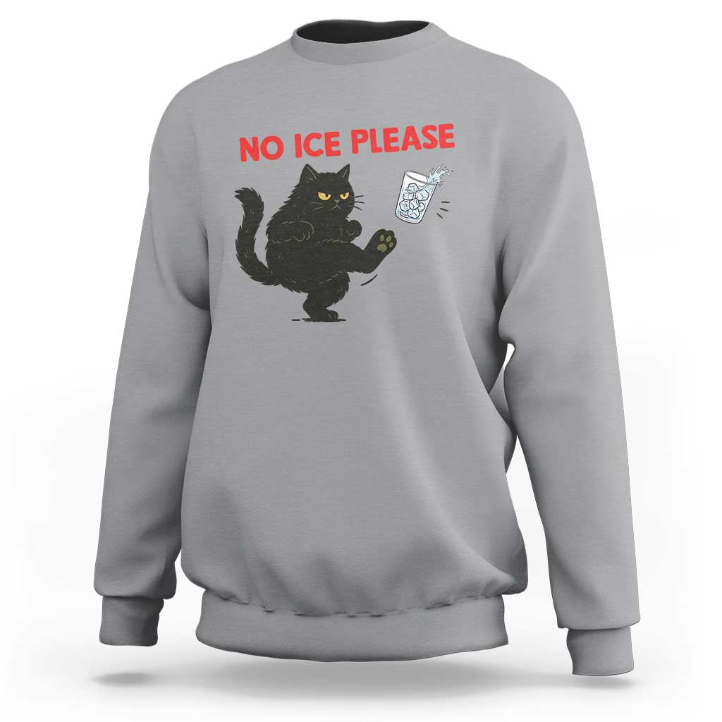 No Ice Please Sweatshirt Funny Black Cat Abolish ICE Meme Protest