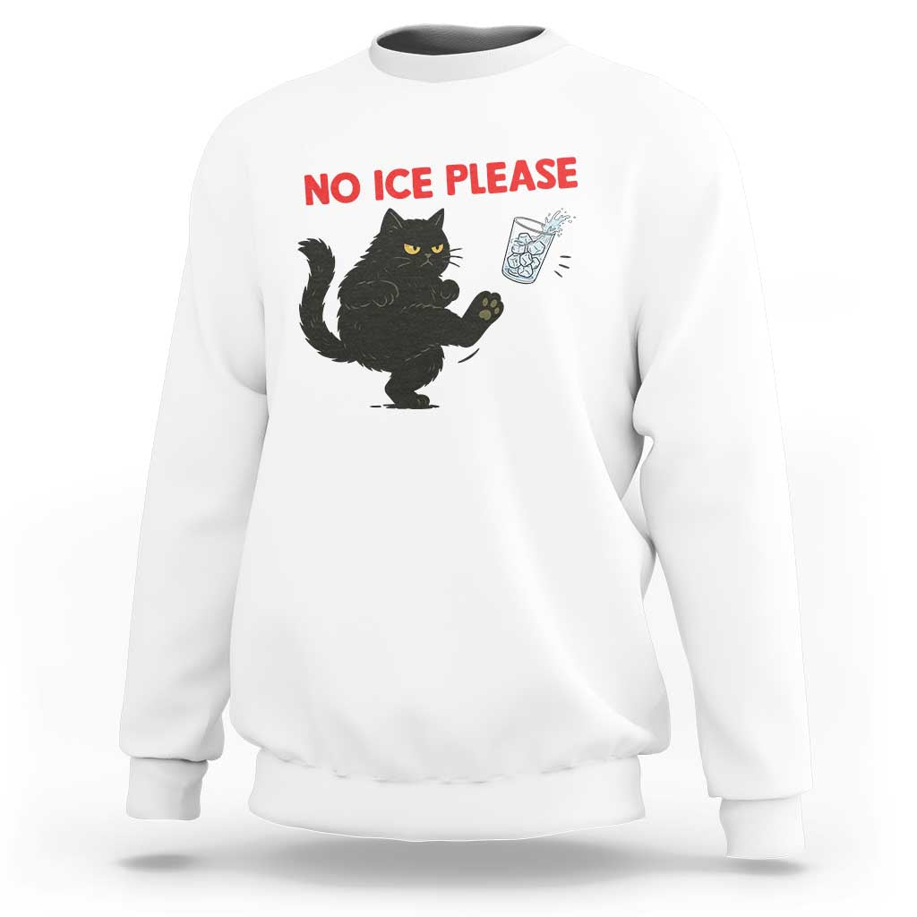No Ice Please Sweatshirt Funny Black Cat Abolish ICE Meme Protest