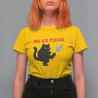 No Ice Please T Shirt For Women Funny Black Cat Abolish ICE Meme Protest