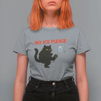 No Ice Please T Shirt For Women Funny Black Cat Abolish ICE Meme Protest
