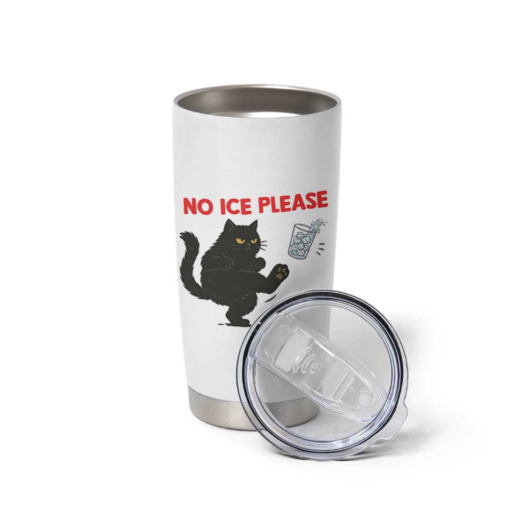 No Ice Please Tumbler Cup Funny Black Cat Abolish ICE Meme Protest